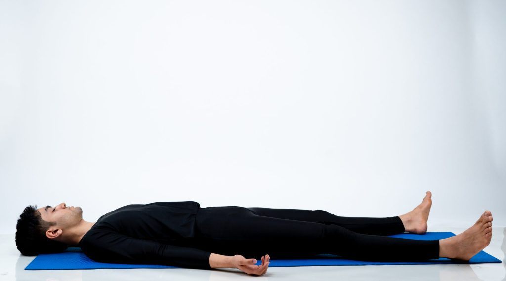 Final relaxation pose Savasana – Complete relaxation and mindfulness